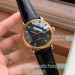New Style Omega De Ville Automatic Watch - Black Dial Gold Bezel